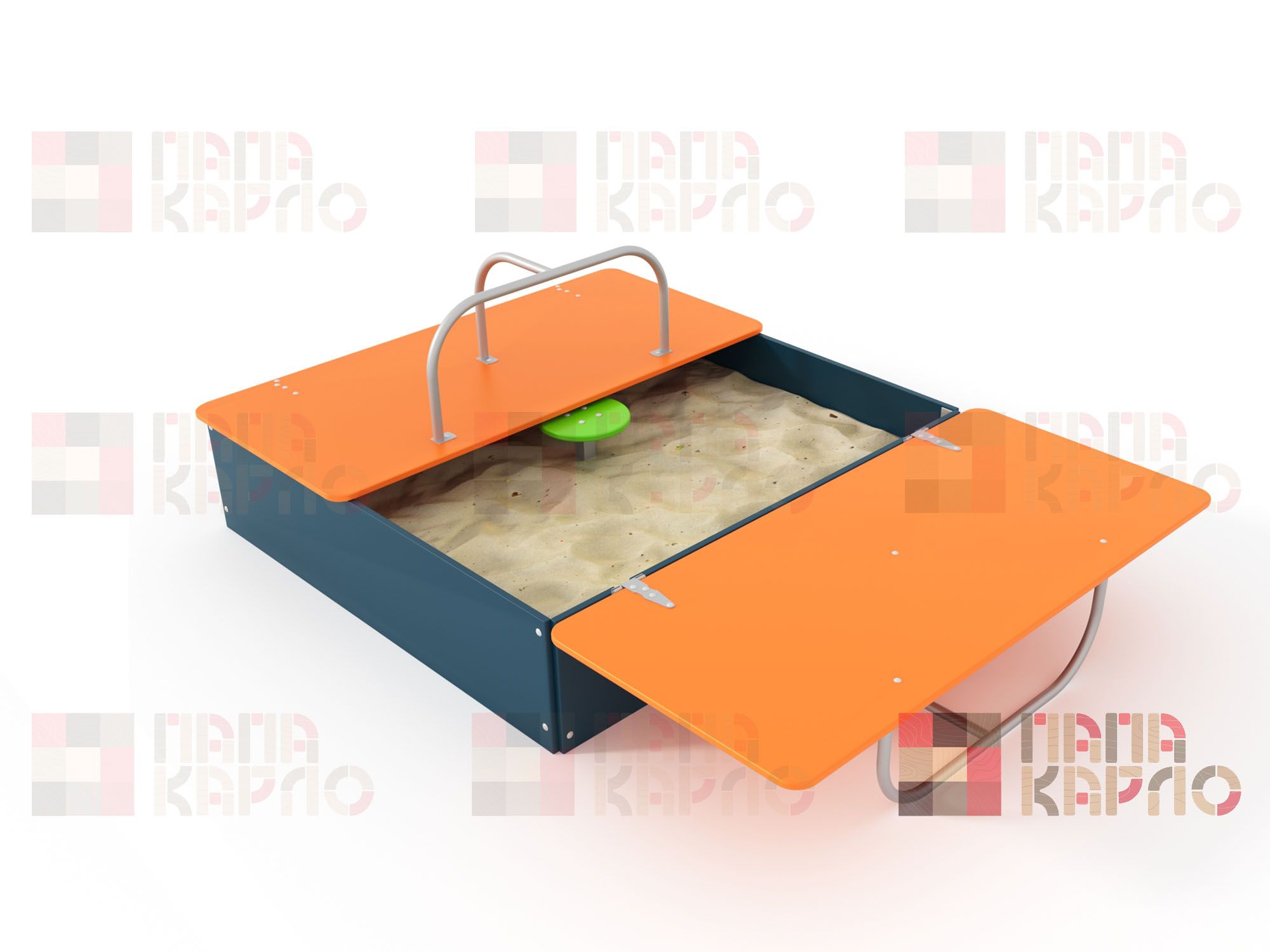 Песочница с крышкой и столиком 1,5 м