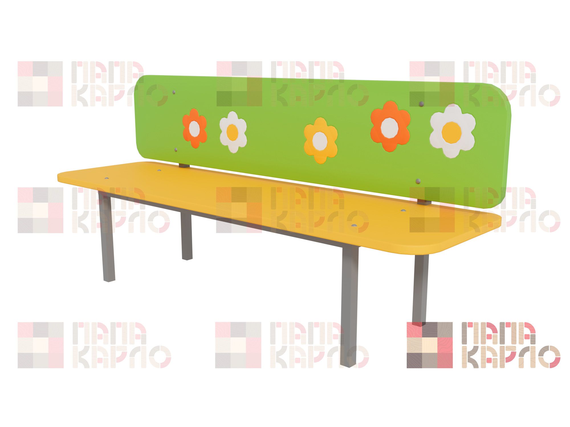 Скамейка уличная "Ромашки"