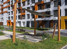 Благоустройство детской площадки в микрорайоне "Город в лесу" Отрадное - фотогалерея